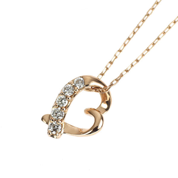 K10PG ダイヤモンド ペンダントネックレス ハート