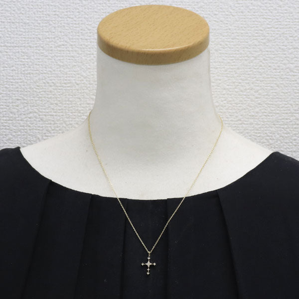 K10YG ダイヤモンド ペンダントネックレス 0.09ct クロス