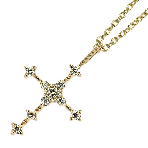 K10YG ダイヤモンド ペンダントネックレス 0.09ct クロス