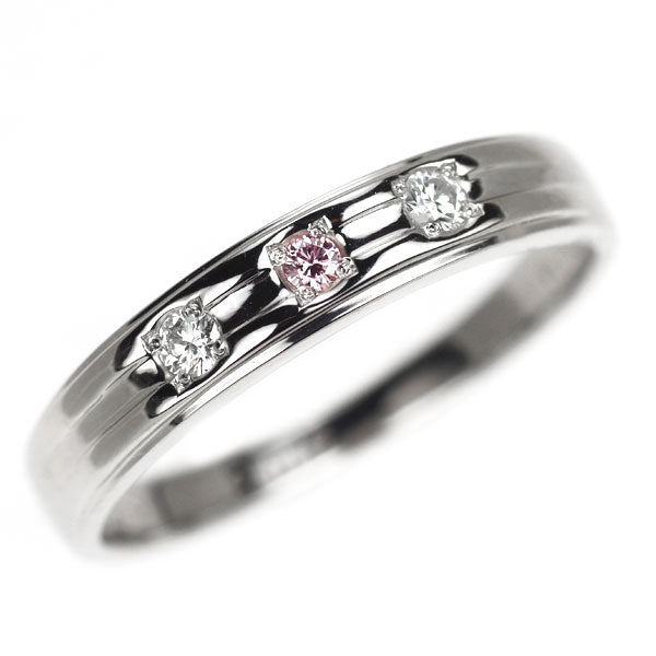 Pt900 天然ピンクダイヤモンド リング 0.02ct D0.05ct