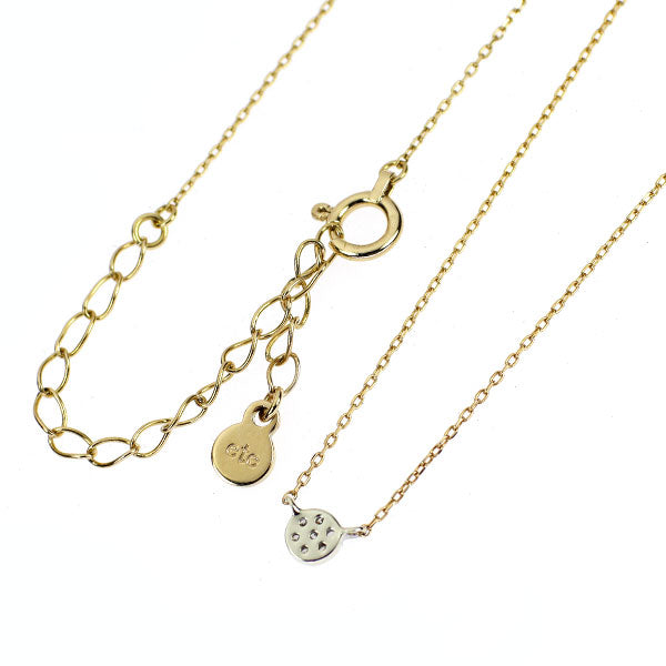 エテ/ete K10YG/WG ダイヤモンド ペンダントネックレス