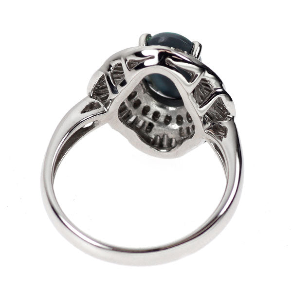 Pt900 ブラックオパール ダイヤモンド リング 1.11ct D0.40ct