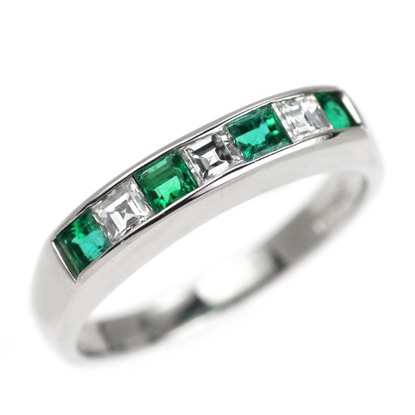 Pt900 エメラルド ダイヤモンド リング 0.49ct D0.31ct