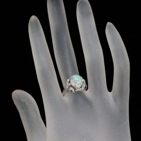 Pt850 オパール ダイヤモンド リング 2.58ct D0.121ct