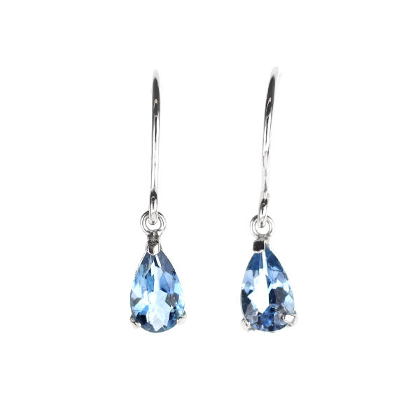 Pt950 サンタマリアカラーアクアマリン ピアス 0.30ct