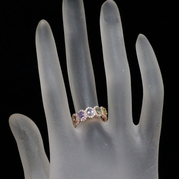 K18PG ファンシーカラー サファイア ダイヤモンド リング 1.15ct D0.31ct