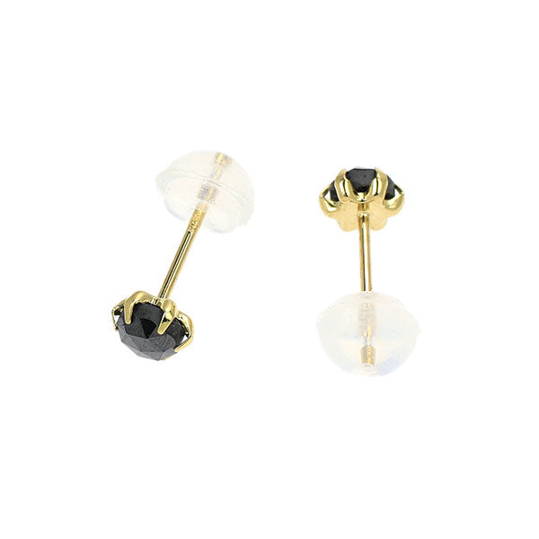 K18YG ローズカット ブラックダイヤモンド ピアス 0.50ct