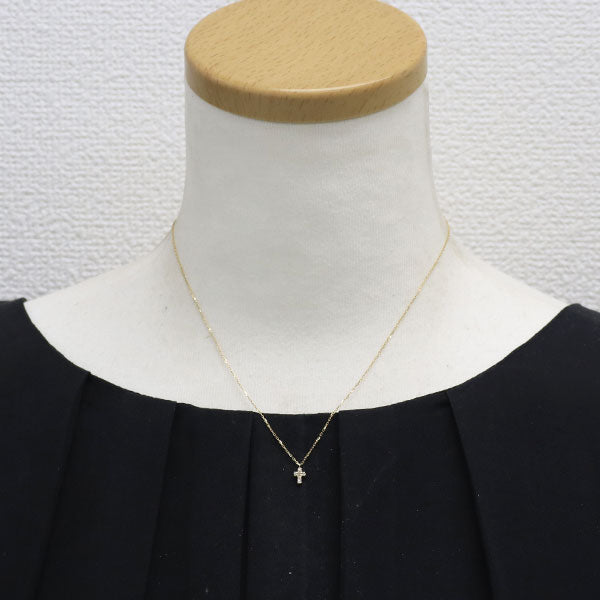 K10YG ダイヤモンド ペンダントネックレス 0.08ct クロス