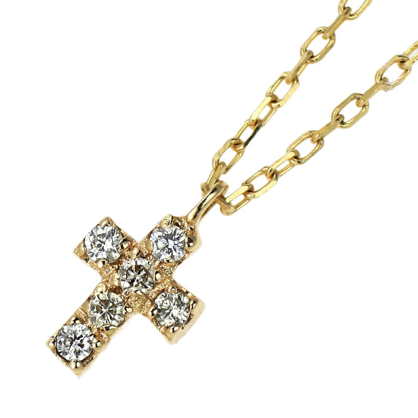 K10YG ダイヤモンド ペンダントネックレス 0.08ct クロス
