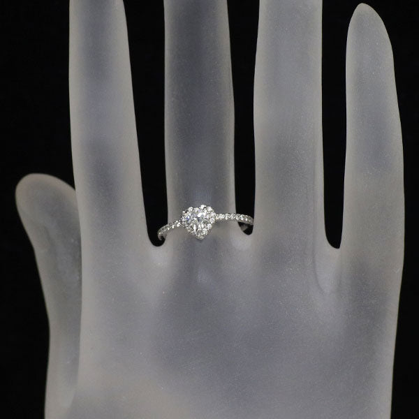 新品 Pt950 ハートシェイプ ダイヤモンド リング 0.305ct D VS2 D0.17ct【エスコレ】