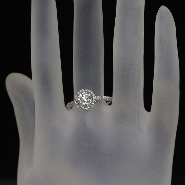 新品 Pt950 サーキュラーブリリアントカット ローズカットダイヤモンド リング 1.042ct I SI2 D0.23ct 【エスコレ】