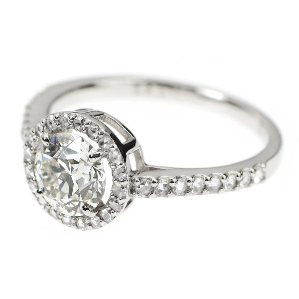 新品 Pt950 サーキュラーブリリアントカット ローズカットダイヤモンド リング 1.042ct I SI2 D0.23ct 【エスコレ】