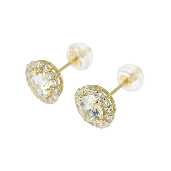 新品 K18YG ダイヤモンド  ピアス 1.148ct J VS1 G D0.32ct 【エスコレ】