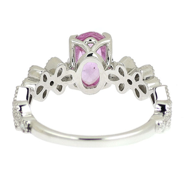 新品 Pt950 ブラジル産 ピンクインペリアルトパーズ ダイヤモンド リング 1.49ct D0.05ct【エスコレ】