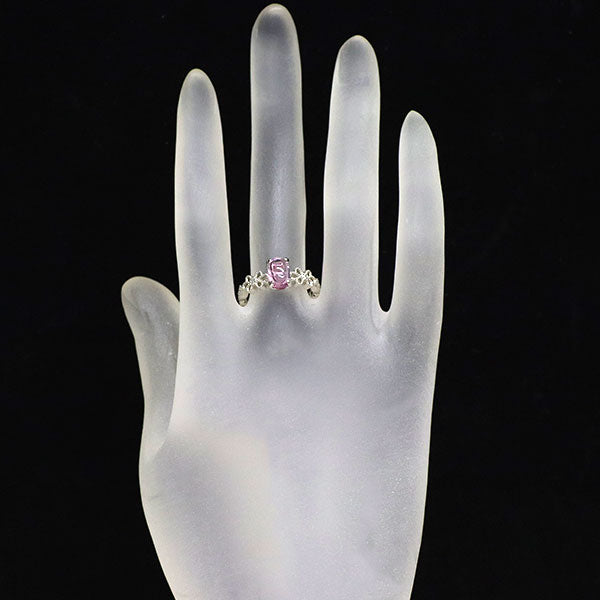 新品 Pt950 ブラジル産 ピンクインペリアルトパーズ ダイヤモンド リング 1.49ct D0.05ct【エスコレ】
