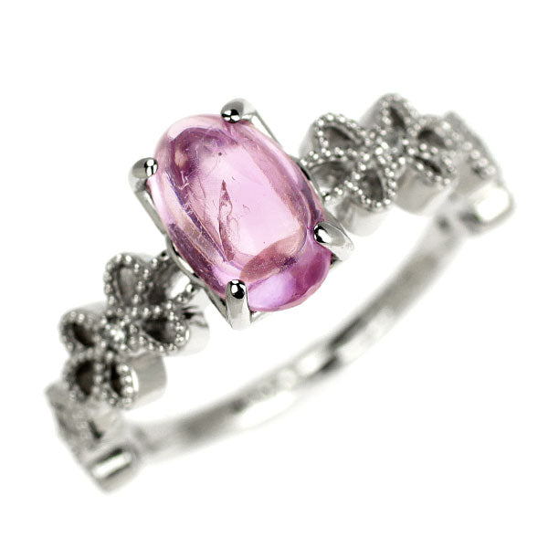 新品 Pt950 ブラジル産 ピンクインペリアルトパーズ ダイヤモンド リング 1.49ct D0.05ct【エスコレ】