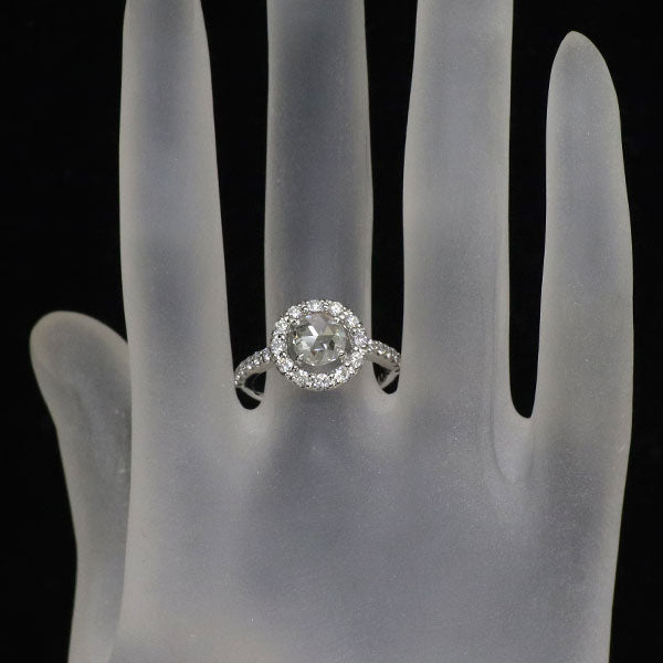 新品 Pt950 ローズカット ダイヤモンド リング 0.660ct I SI2 D0.63ct【エスコレ】