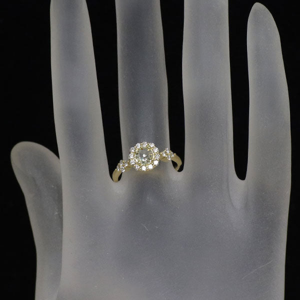 新品 K18YG ローズカット ダイヤモン リング 0.372ct M VS2 D0.36ct【エスコレ】