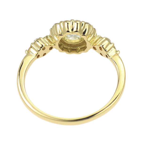 新品 K18YG ローズカット ダイヤモン リング 0.372ct M VS2 D0.36ct【エスコレ】