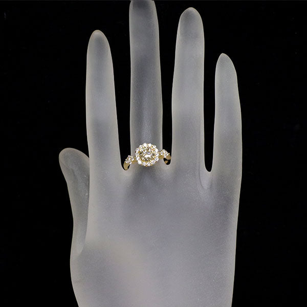 新品 K18YG ダイヤモンド リング 1.004ct LBY SI1 G D0.47ct 【エスコレ】