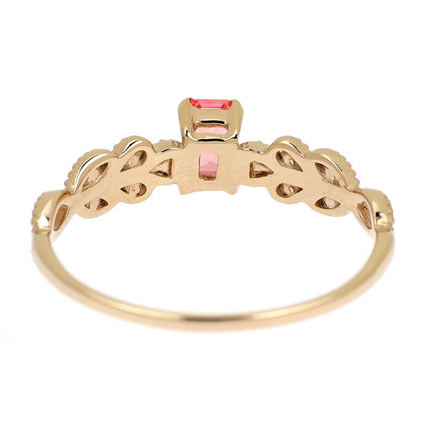 新品 希少 K18PG ナイジェリア産 ヴェイリネナイト ダイヤモンド リング 0.179ct D0.04ct【エスコレ】