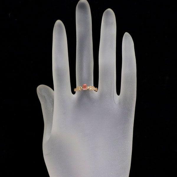 新品 希少 K18PG ナイジェリア産 ヴェイリネナイト ダイヤモンド リング 0.179ct D0.04ct【エスコレ】