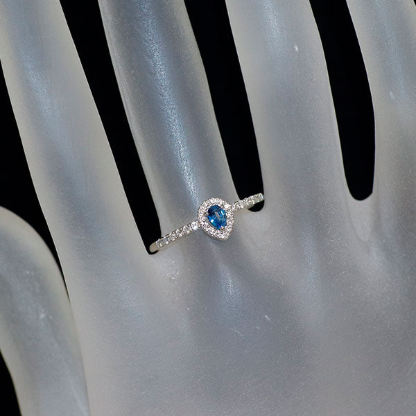 新品 Pt950 宝石品質ジンバブエ産単色ユークレース ダイヤモンド リング 0.133ct D0.16ct 希少石 レアストーン【エスコレ】