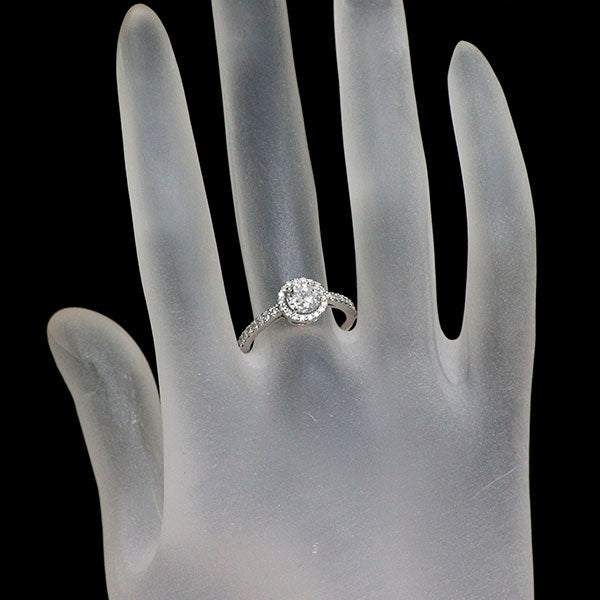 新品 Pt950 サーキュラーブリリアントカットダイヤモンド リング 0.683ct E SI2 D0.27ct【エスコレ】