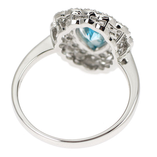 新品 Pt950 マラウィ産バイカラーブルージルコン ダイヤモンド リング 1.714ct D0.51ct【エスコレ】