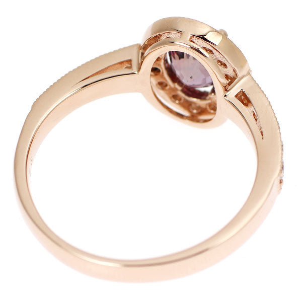新品 K18PG 非加熱ラベンダーサファイア ダイヤモンド リング 1.23ct D0.47ct【エスコレ】
