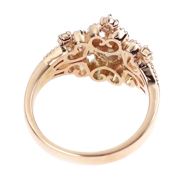 新品 K18PG 天然ピンクダイヤモンド リング 0.421ct LP I1 D0.24ct【エスコレ】