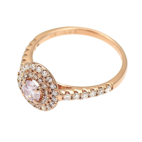 新品 希少 K18PG 天然ピンク ダイヤモンド リング 0.306ct VLPP I1 D0.46ct