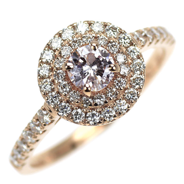 新品 希少 K18PG 天然ピンク ダイヤモンド リング 0.306ct VLPP I1 D0.46ct