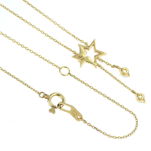 スタージュエリー K10YG ホワイトトパーズ ペンダントネックレス 星