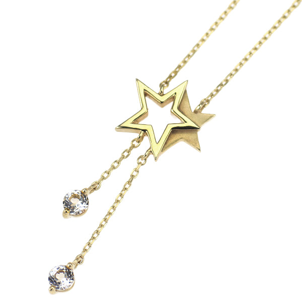 スタージュエリー K10YG ホワイトトパーズ ペンダントネックレス 星