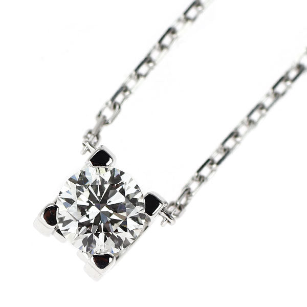 カルティエ K18WG ダイヤモンド ペンダントネックレス 0.32ct G VS2 3EX Cドゥ 《セルビー銀座店》【中古】