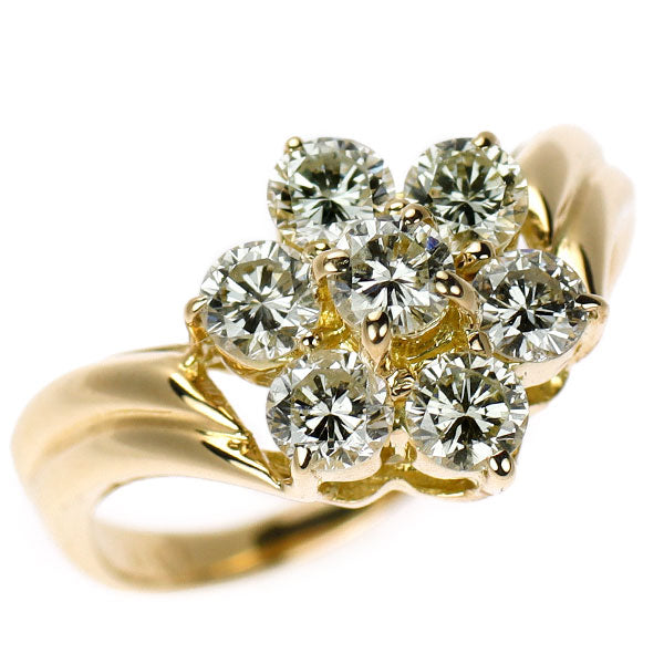 K18YG ダイヤモンド リング 1.00ct フラワー