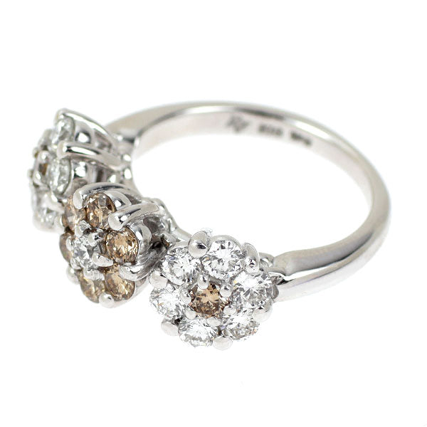 ポンテヴェキオ K18WG ダイヤモンド リング 0.78ct D0.46ct フラワー