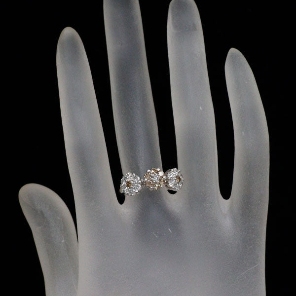 ポンテヴェキオ K18WG ダイヤモンド リング 0.78ct D0.46ct フラワー