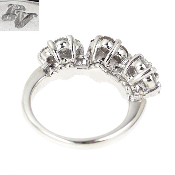 ポンテヴェキオ K18WG ダイヤモンド リング 0.78ct D0.46ct フラワー