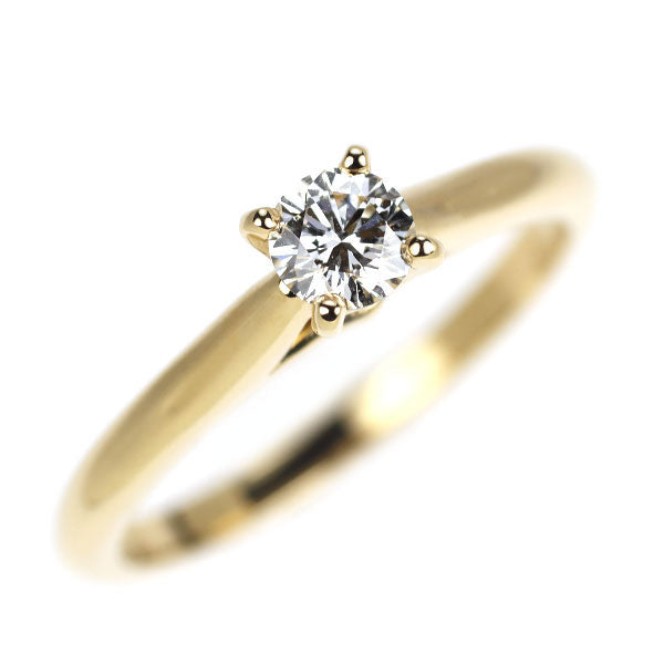カルティエ K18YG ダイヤモンド リング 0.22ct E VVS2 EX ソリテール 48号