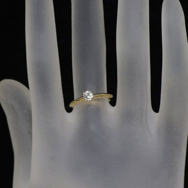 カルティエ K18YG ダイヤモンド リング 0.22ct E VVS2 EX ソリテール 48号