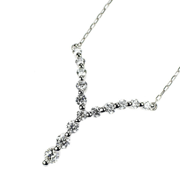 Pt900/ Pt850 H&Cダイヤモンド ペンダントネックレス 0.50ct イニシャル「Y」