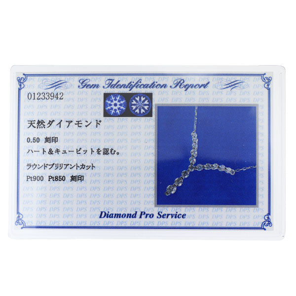 Pt900/ Pt850 H&C ダイヤモンド ペンダントネックレス 0.50ct イニシャル「Y」
