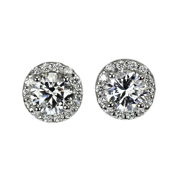 Pt900 ダイヤモンド ピアス 0.665ct D0.14ct