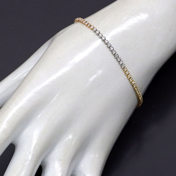 K18YG/WG/PG ダイヤモンド ブレスレット 1.00ct テニス