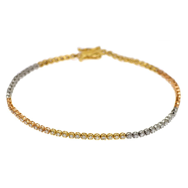 K18YG/WG/PG ダイヤモンド ブレスレット 1.00ct テニス