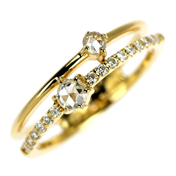 K18YG ローズカット ダイヤモンド リング 0.20ct D0.11ct
