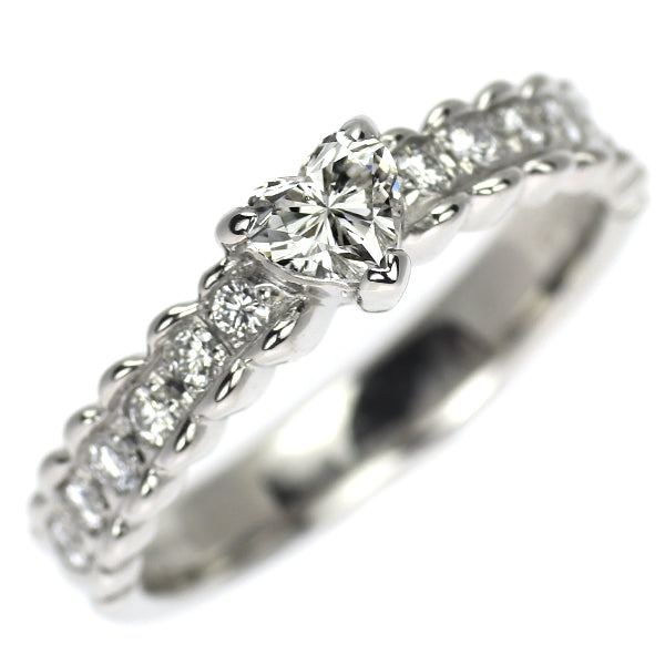 Pt900 ハートシェイプ ダイヤモンド リング 0.305ct D0.21ct