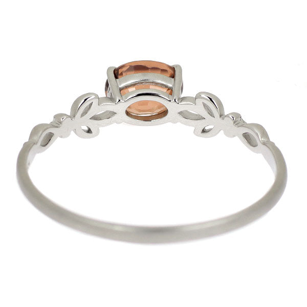 Pt900 オレンジジルコン カラーストーン リング 1.17ct CS0.009ct